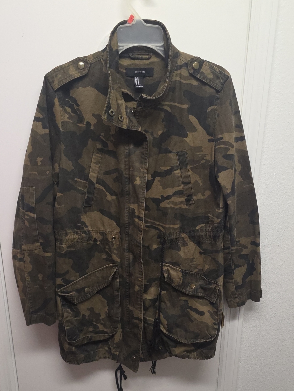 Forever 21 Men's Camo Field Jacket - Olive Green/Brown